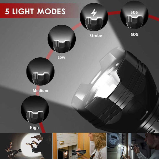 Lanternă de camping LED cu 5 moduri, baterie 3500 mAh