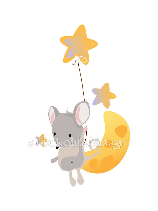 Wall Sticker Little Mouse Moon 120cm X 70cm