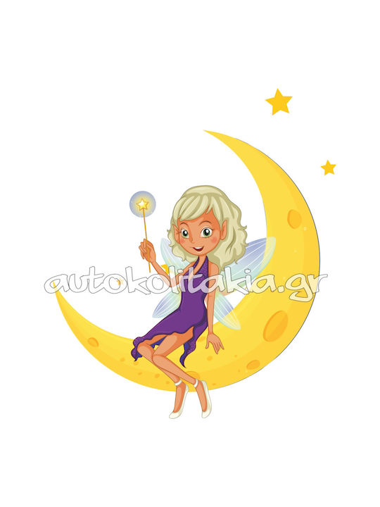 Fairy on Moon Wall Sticker 50cm X 70cm