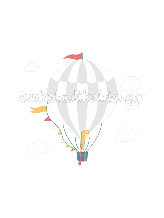 Wall Sticker Hot Air Balloon Dinosaur Clouds 80cm X 74cm