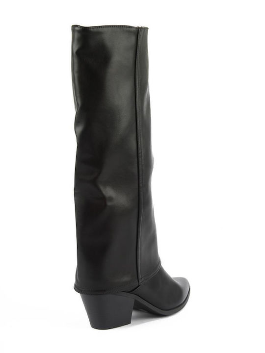 Damenstiefel mit mittlerem Absatz Schwarz