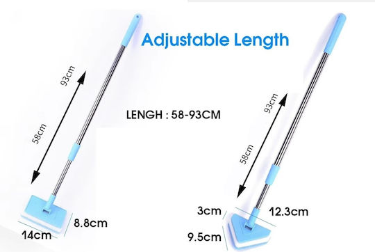Aquarium Cleaning Brush with Telescopic Metal Handle and Thick Square Sponge M58-93cm