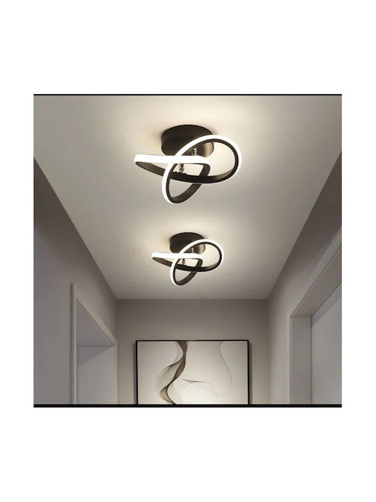 Home Lighting Πλαφονιέρα Οροφής 25εκ. Μαύρη με Ενσωματωμένο LED
