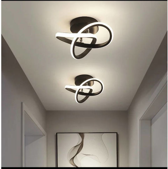Home Lighting Πλαφονιέρα Οροφής 25εκ. Μαύρη με Ενσωματωμένο LED