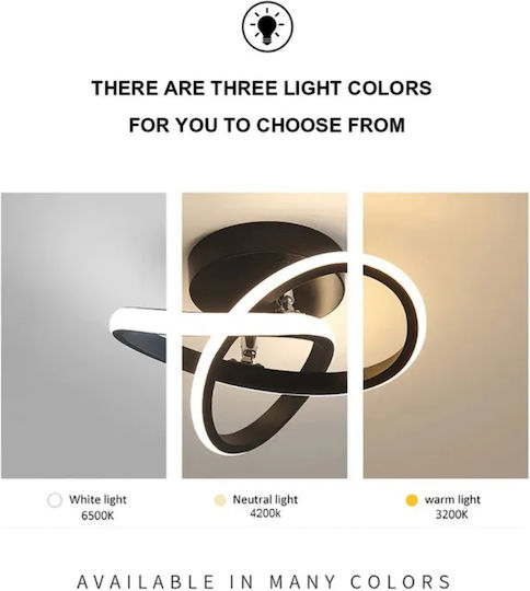 Home Lighting Πλαφονιέρα Οροφής 25εκ. Μαύρη με Ενσωματωμένο LED