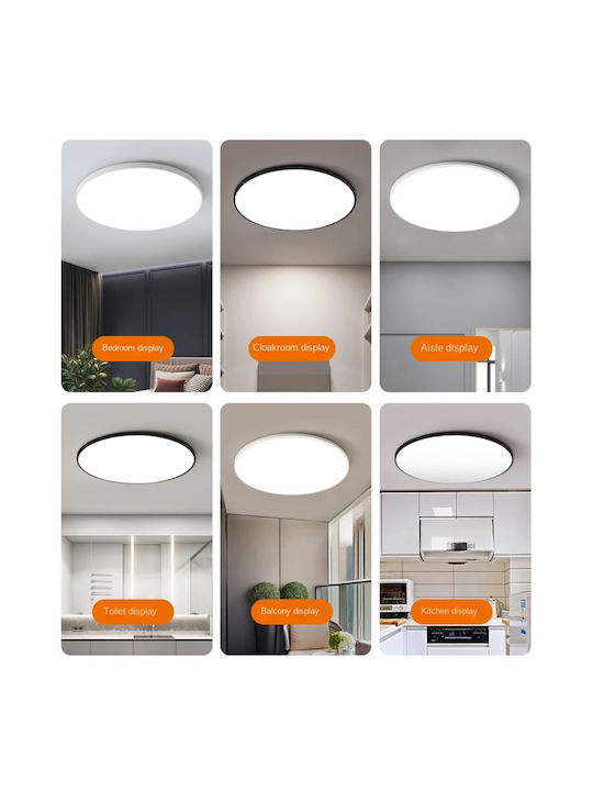 Home Lighting Deckenleuchte 47cm Schwarz mit Integrierter LED