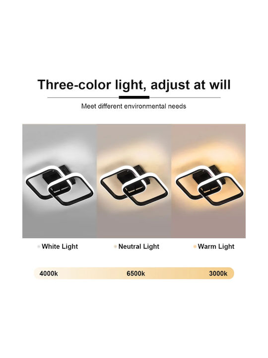 Home Lighting Πλαφονιέρα Οροφής 30εκ. Μαύρη με Ενσωματωμένο LED