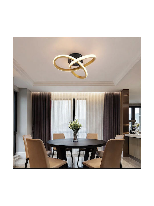 Home Lighting Πλαφονιέρα Οροφής 26εκ. Χρυσή με Ενσωματωμένο LED