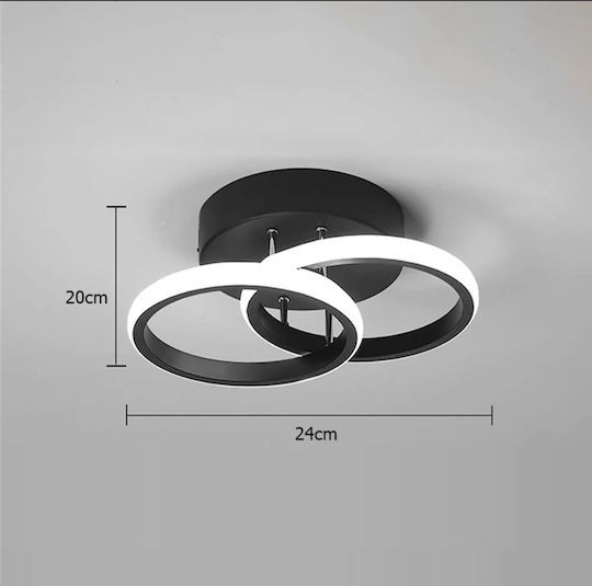 Home Lighting Ceiling Flush Mount Light 27cm Black with Integrated LED