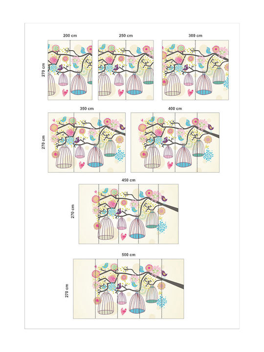 Blooming Chirps Adhesive Wallpaper 240cm