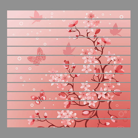 Decorative Staircase Wall Sticker Flowers and Birds 1 Piece Orafol