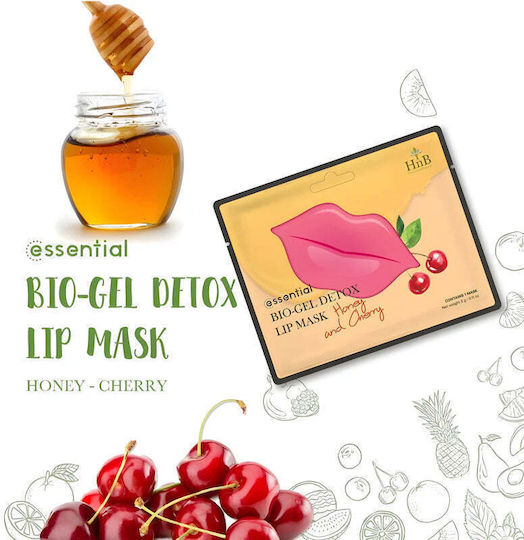 HNB Cosmetics Bio-gel Honey & Cherry Mască de Buze pentru Exfoliere 1buc