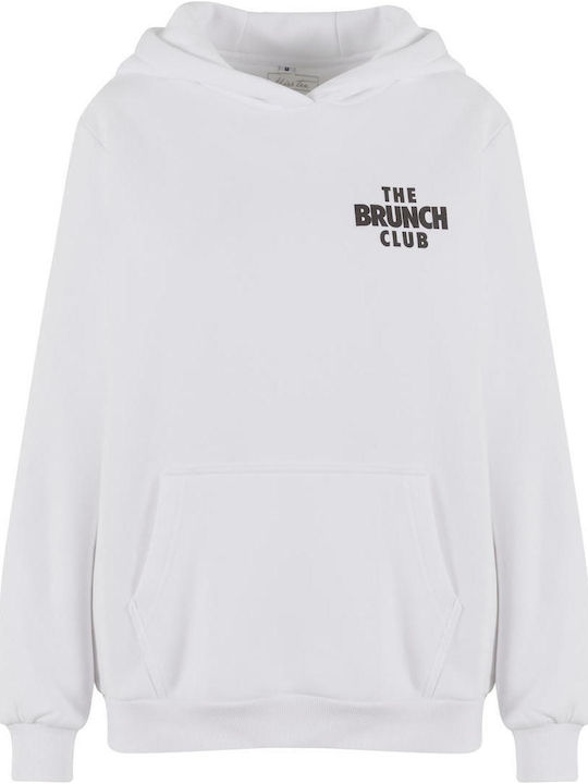 Damen Sweatshirt Kapuzen Weiß