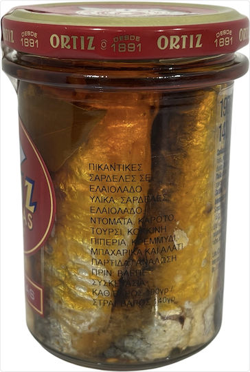 Spicy Sardines in Organic Olive Oil 190g ''conservas Ortiz Sa''