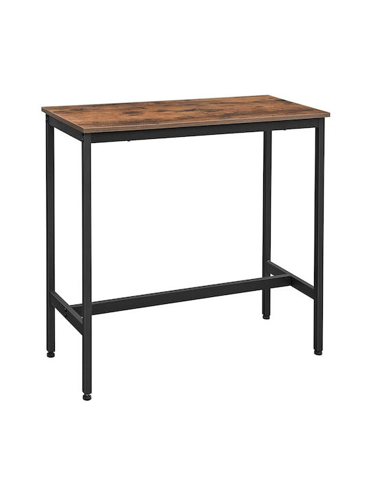 Трапезна Масa За Кухня Дървена с Метална Рамка Rustic Brown 100x40x90см