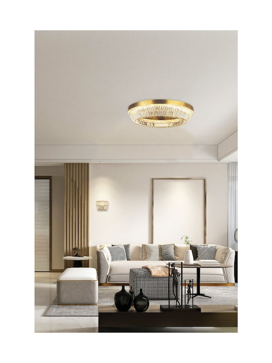 Zambelis Lights Ceiling Mount Light 60cm Yellow with Integrated LED and Crystals
