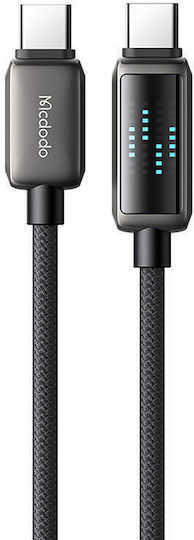 Mcdodo CA-4250 LED USB 2.0 Cable USB-C male - USB-C 100W PD Μαύρο 1.2m CA-4250