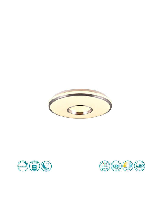 Trio Lighting Smart Πλαφονιέρα Οροφής 39εκ. Λευκή με Ενσωματωμένο LED και Τηλεχειριστήριο