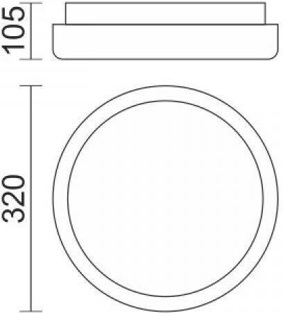 Spot Light Ceiling Mount Light 32cm Silver with Integrated LED