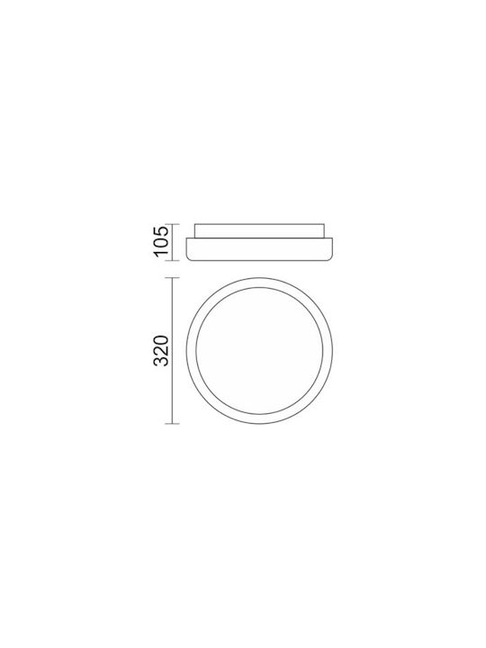 Spot Light Ceiling Mount Light 32cm Silver with Integrated LED