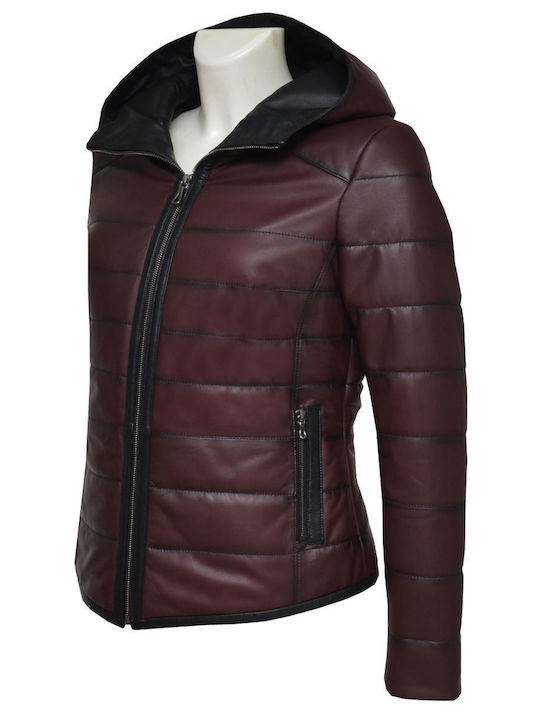 Dermatina 100 Code Leather Jacket Leather Burgundy