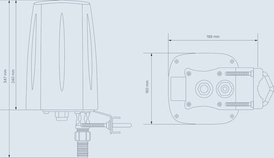 Teltonika PR1ICA70 Εξωτερική Κεραία 5G Πανκατευθυντική 4.5dBi με σύνδεση SMA