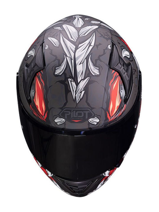 Pilot Snake SV Reptile-X Titanium Mat Motorcycle Helmet Full Face ECE 22.06 1500gr with Sunvisor