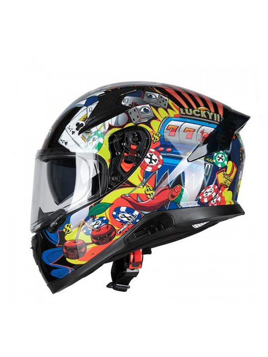 Pilot Snake SV Lucky Gloss Motorcycle Helmet Full Face ECE 22.06 1550gr with Sunvisor