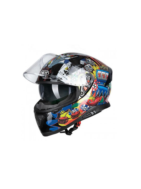 Pilot Snake SV Lucky Gloss Motorcycle Helmet Full Face ECE 22.06 1550gr with Sunvisor