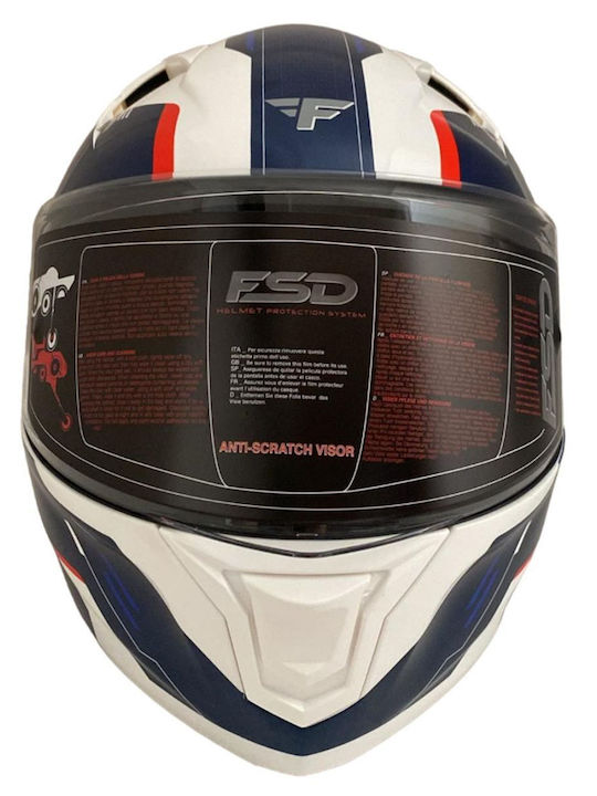 Faseed 967 Blue/White Κράνος Μηχανής Flip-Up ECE 22.06 με Sunvisor
