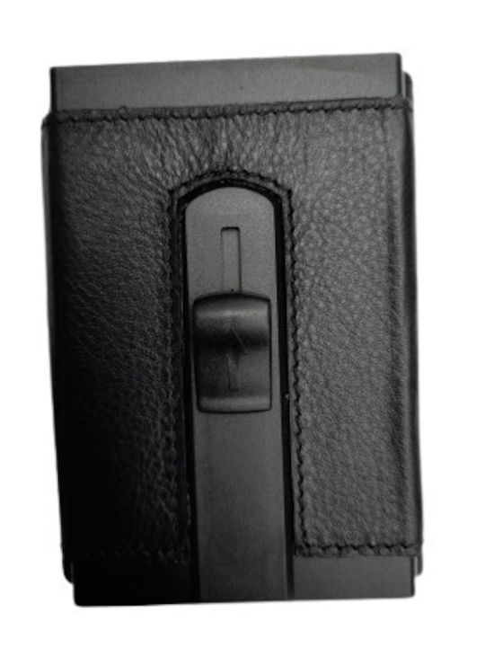 Δερμάτινο Ανδρικό Πορτοφόλι Καρτών με RFID Μαύρο