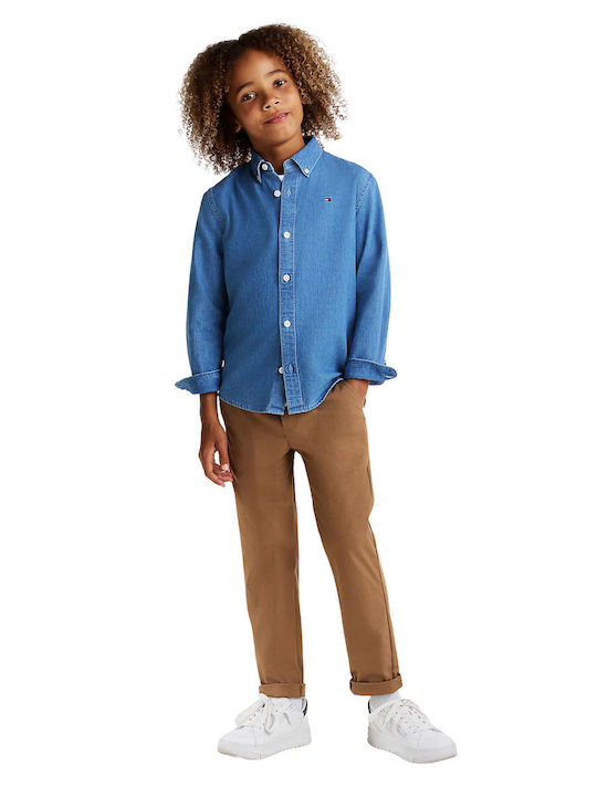Kids Shirt Long Sleeve Denim Blue