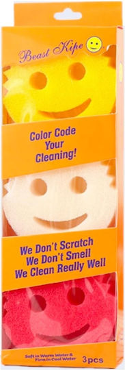 Scrub Sponge Washing Cleaning Dishes Premium Material Very Durable Over Time Suitable Any Type Surface Set 3 Pieces Size 10 Cm Original Deals