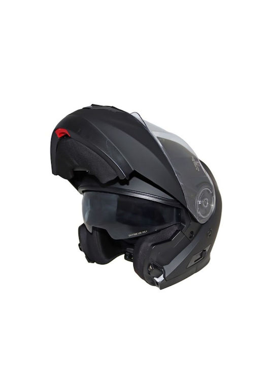 Corsa DVS CF159 Black Matt Motorcycle Helmet Flip-Up ECE 22.06 1750gr with Sunvisor