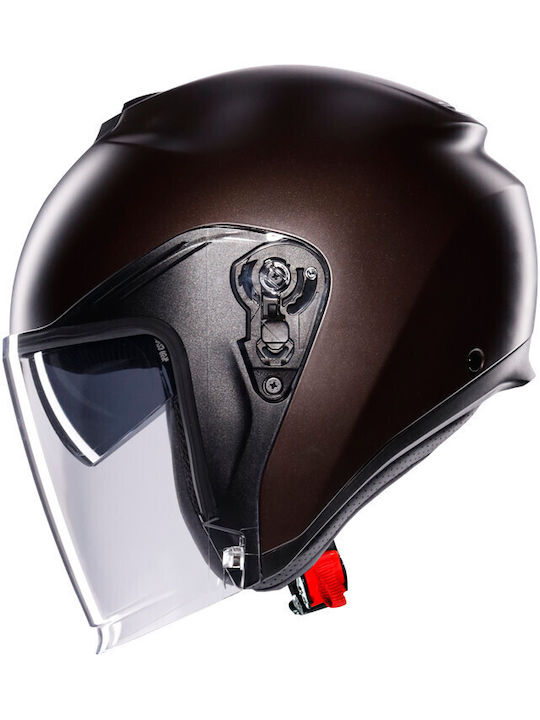 AGV Irides Matt Pregiato Bronze Каска За Мотор Джет ECE 22.06 1500гр с Sunvisor