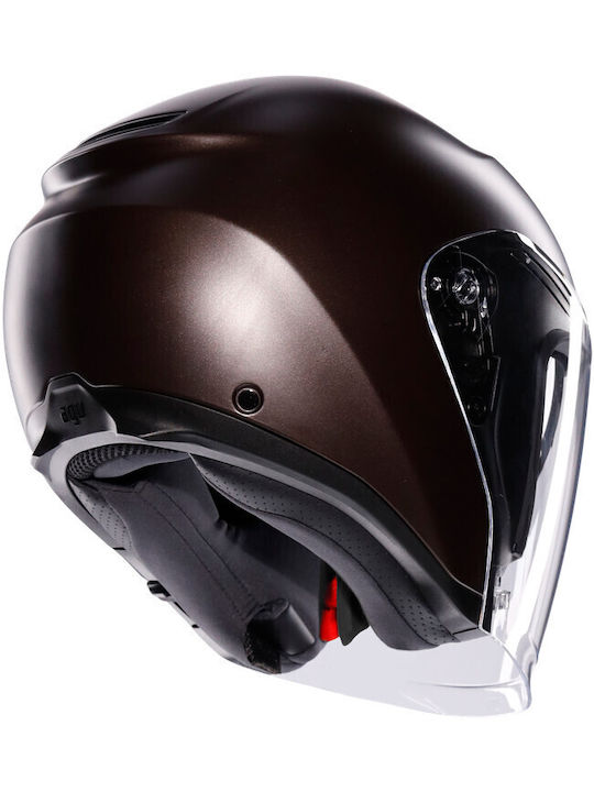 AGV Irides Matt Pregiato Bronze Каска За Мотор Джет ECE 22.06 1500гр с Sunvisor