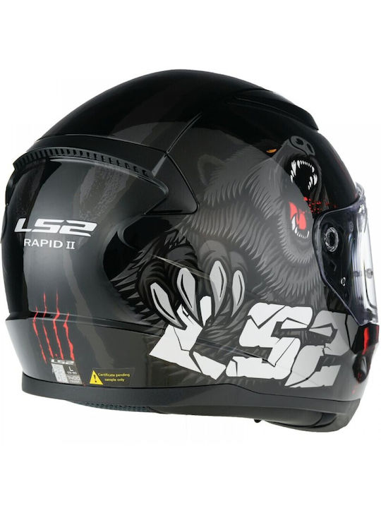 LS2 Rapid II Ff353 Claw Black Motorcycle Helmet Full Face ECE 22.06 1300gr