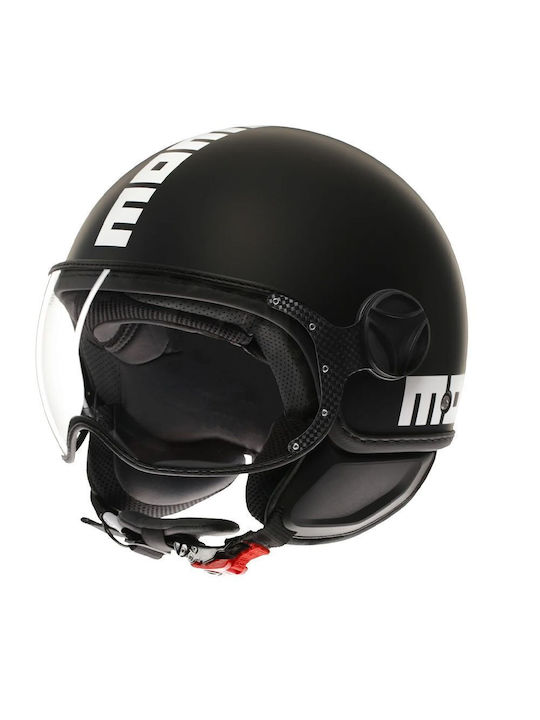 MomoDesign FGTR Classic Mono Matt Black/White Motorcycle Helmet Jet ECE 22.06