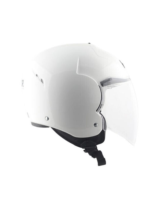 Axor Striker Gloss White Motorcycle Helmet Jet ECE 22.06 1150gr with Sunvisor