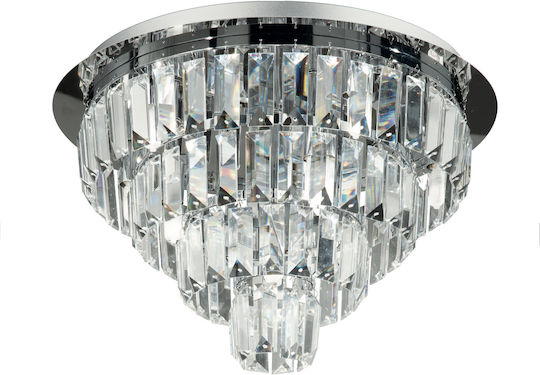 Ondaluce Castle Deckenleuchte 40cm Silber mit Fassung G9 mit Kristalle