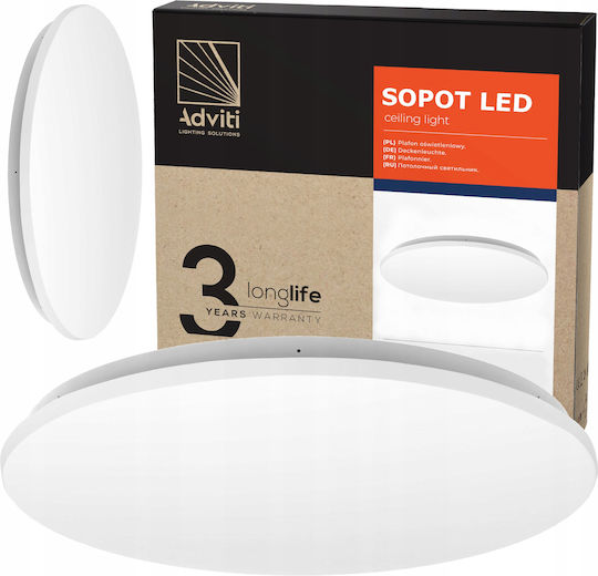 Adviti Plafonieră de Tavan Albă cu LED Integrat