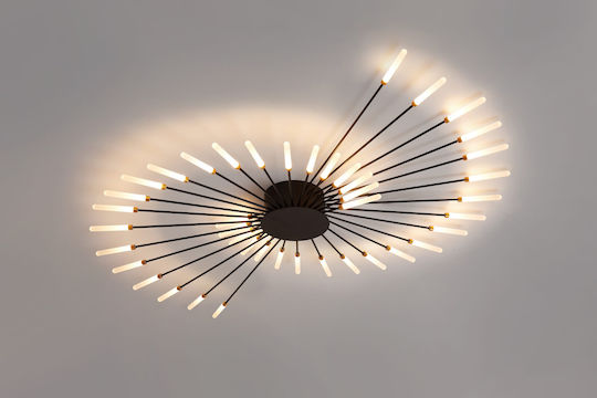 ARlight CCC 710-42 Πλαφονιέρα Οροφής 128εκ. Μαύρη με Ενσωματωμένο LED