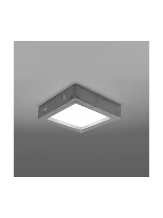 Sollux Riza Ceiling Mount Light 33cm Gray with Integrated LED made of Cement