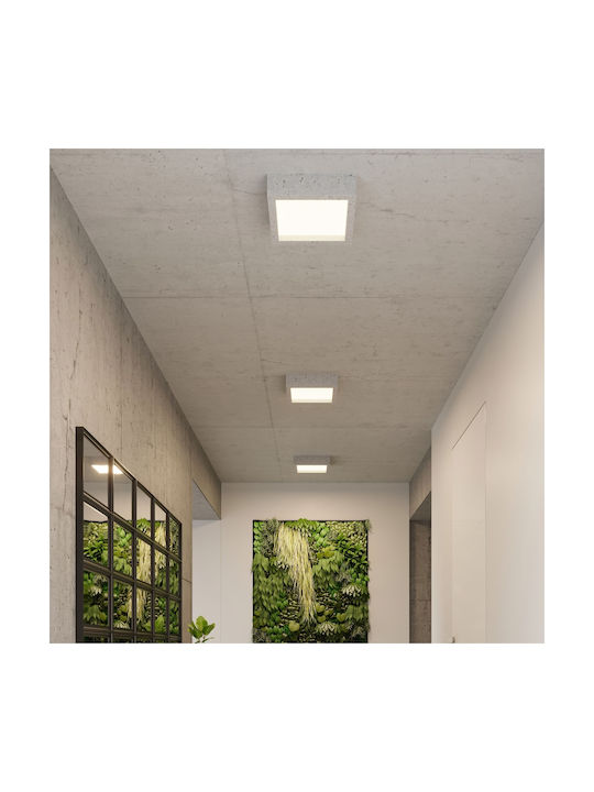 Sollux Riza Ceiling Mount Light 33cm Gray with Integrated LED made of Cement
