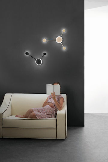 Fan Europe Modern Leuchte Wand mit Integrierter LED und Einstellbares Weißes Licht Schwarz 33x6x45cm