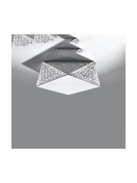Sollux Hexa Ceiling Mount Light 40cm Silver with Socket E27