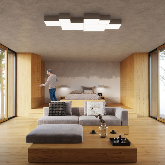 Sollux Horus Ceiling Mount Light 45cm Gray with Socket E27