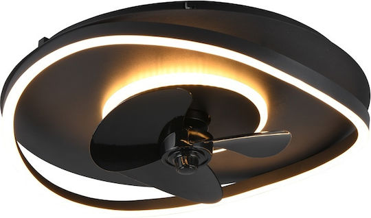 Trio Lighting Sortland Closed Type (Ceiling Light) 50cm With Light Black