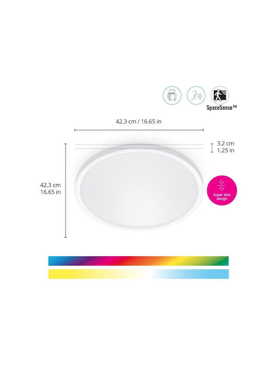 WiZ Smart Deckenleuchte 22cm Weiß mit Integrierter LED und Fernbedienung