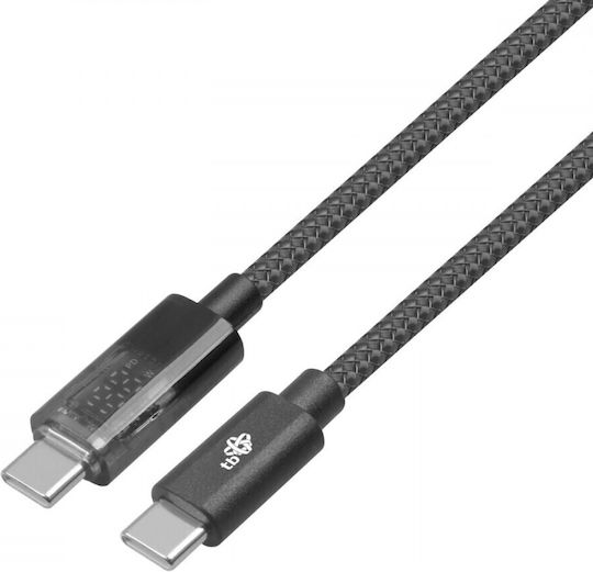 Tb Energy Cablu LED USB 2.0 USB-C Masculin - USB-C 100W PD Negru 1m